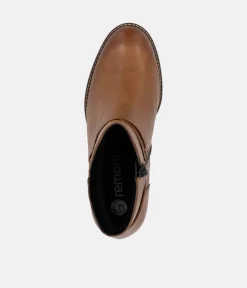Remonte Chic Brown Block Heel Ankle Boots