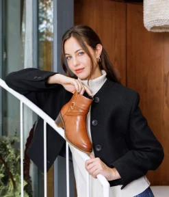 Remonte Chic Brown Block Heel Ankle Boots