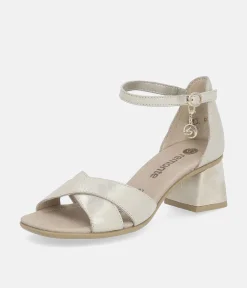 Remonte Chic Gold Block Heel Sandals