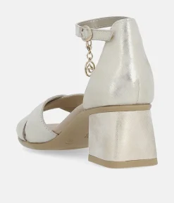 Remonte Chic Gold Block Heel Sandals