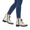Remonte Chunky Chalk White Biker Style Ankle Boots