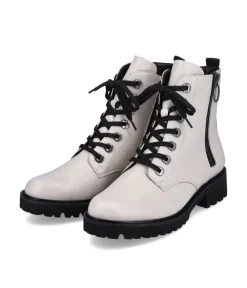 Remonte Chunky Chalk White Biker Style Ankle Boots