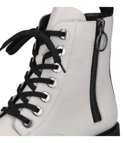 Remonte Chunky Chalk White Biker Style Ankle Boots