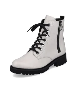 Remonte Chunky Chalk White Biker Style Ankle Boots