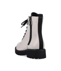 Remonte Chunky Chalk White Biker Style Ankle Boots