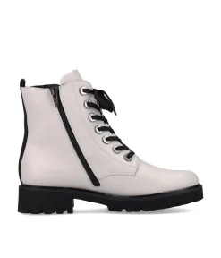Remonte Chunky Chalk White Biker Style Ankle Boots