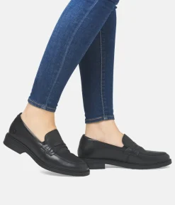 Remonte Classic Black Leather Penny Loafers
