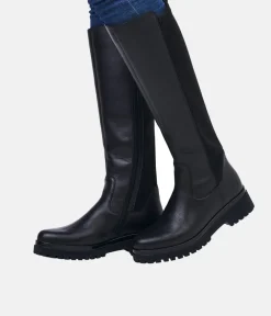 Remonte Classic Black Leather Long Boots