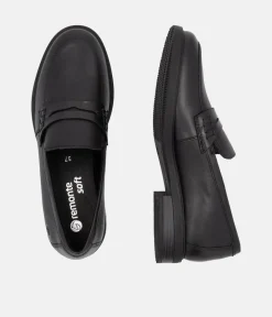 Remonte Classic Black Leather Penny Loafers