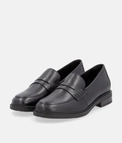 Remonte Classic Black Leather Penny Loafers