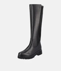 Remonte Classic Black Leather Long Boots