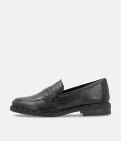 Remonte Classic Black Leather Penny Loafers