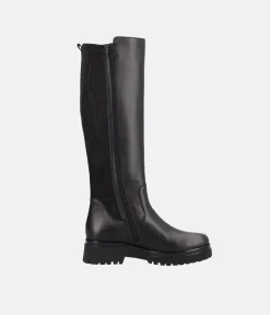 Remonte Classic Black Leather Long Boots