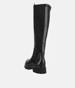 Remonte Classic Black Leather Long Boots
