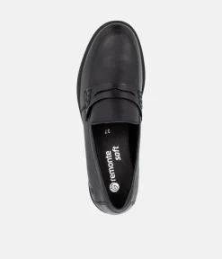 Remonte Classic Black Leather Penny Loafers