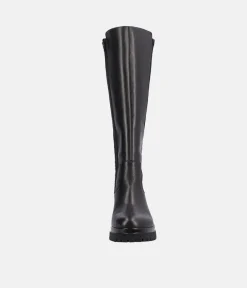 Remonte Classic Black Leather Long Boots