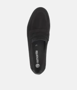 Remonte Classic Black Suede Slip On Shoes