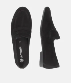 Remonte Classic Black Suede Slip On Shoes