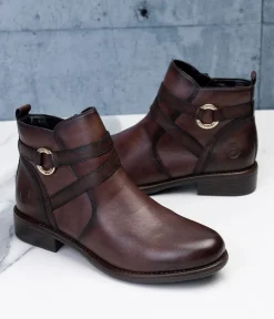 Remonte Classic Brown Leather Ankle Boots