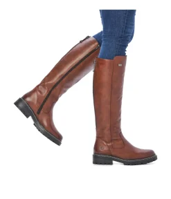 Remonte Classic Long Chestnut Leather Boots