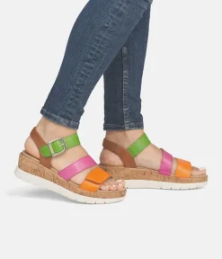 Remonte Colourful Strappy Wedge Sandals