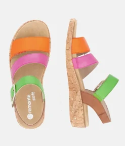 Remonte Colourful Strappy Wedge Sandals