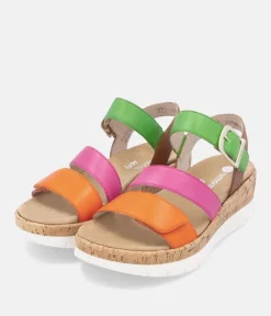 Remonte Colourful Strappy Wedge Sandals