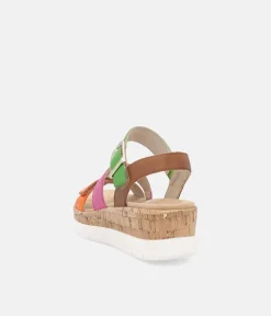 Remonte Colourful Strappy Wedge Sandals