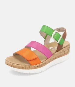 Remonte Colourful Strappy Wedge Sandals