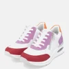 Remonte Colourful White Combi Wedge Trainers