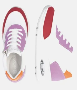 Remonte Colourful White Combi Wedge Trainers