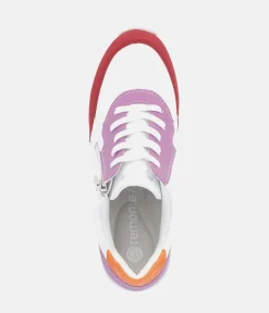 Remonte Colourful White Combi Wedge Trainers