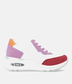 Remonte Colourful White Combi Wedge Trainers