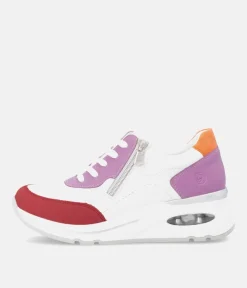 Remonte Colourful White Combi Wedge Trainers