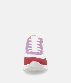 Remonte Colourful White Combi Wedge Trainers