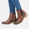 Remonte Combi Chestnut Leather Ankle Boots