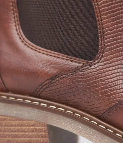 Remonte Combi Chestnut Leather Ankle Boots