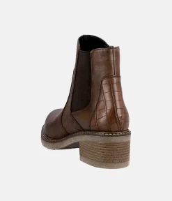 Remonte Combi Chestnut Leather Ankle Boots