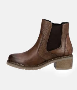 Remonte Combi Chestnut Leather Ankle Boots