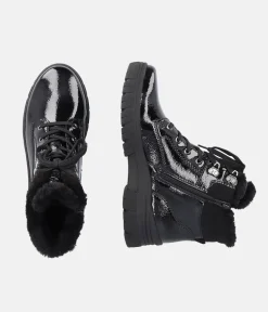 Remonte Cosy Wool Lined Black Patent Winter Boots