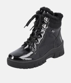 Remonte Cosy Wool Lined Black Patent Winter Boots