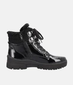 Remonte Cosy Wool Lined Black Patent Winter Boots