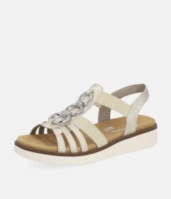 Remonte Dressy Beige Elasticated Sandals