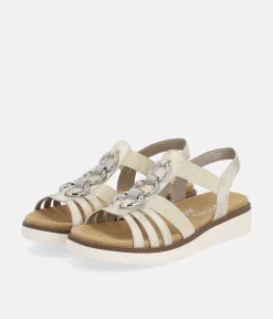 Remonte Dressy Beige Elasticated Sandals