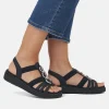 Remonte Dressy Black Elasticated Sandals
