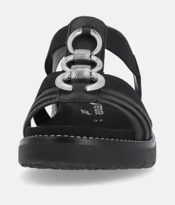 Remonte Dressy Black Elasticated Sandals