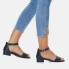 Remonte Dressy Black Low Block Heel Sandals