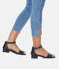 Remonte Dressy Black Low Block Heel Sandals