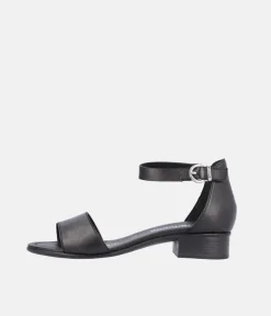 Remonte Dressy Black Low Block Heel Sandals