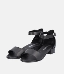Remonte Dressy Black Low Block Heel Sandals